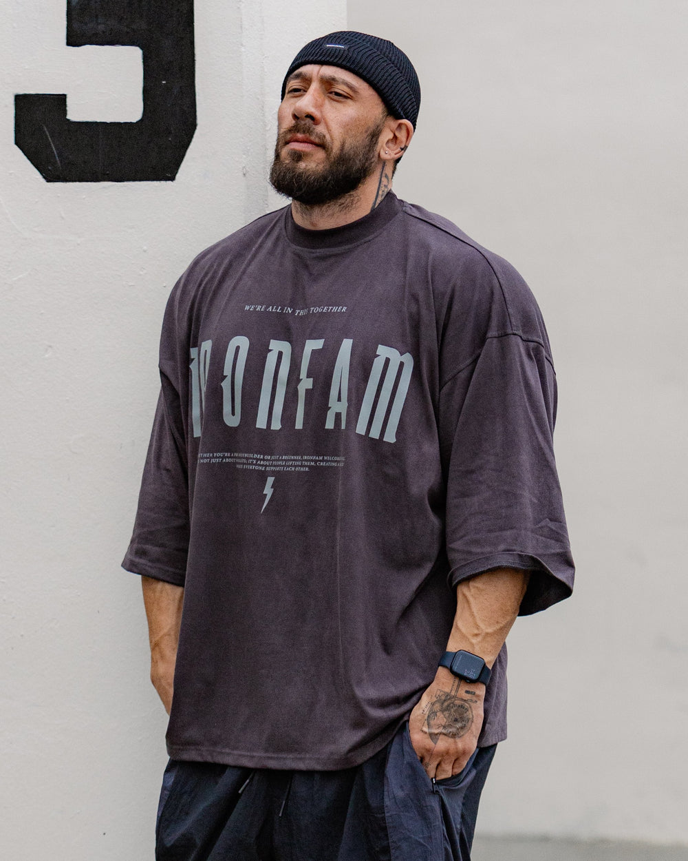 Grey Pump cover Oversized T-Shirt